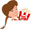 girl with popcorn basket